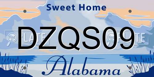 DZQS09 Alabama License Plate