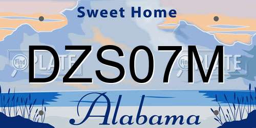 DZS07M Alabama License Plate