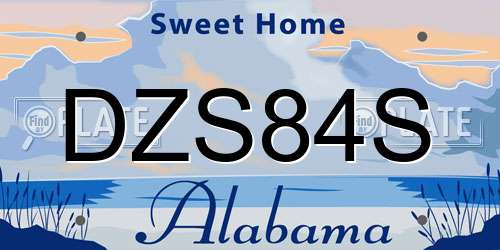 DZS84S Alabama License Plate