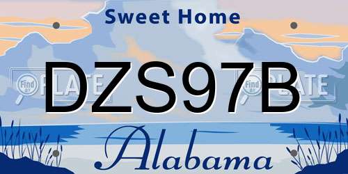 DZS97B Alabama License Plate
