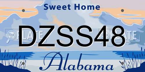 DZSS48 Alabama License Plate