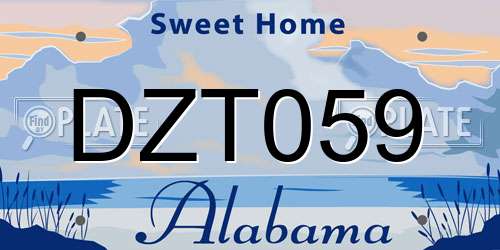 DZT059 Alabama License Plate