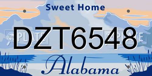 DZT6548 Alabama License Plate