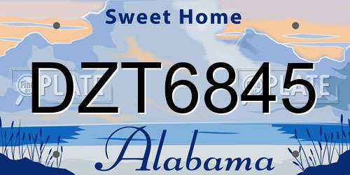 DZT6845 Alabama License Plate