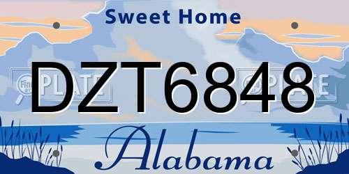 DZT6848 Alabama License Plate