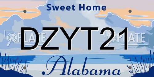 DZYT21 Alabama License Plate