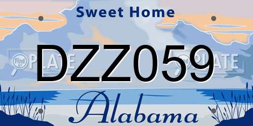 DZZ059 Alabama License Plate