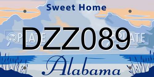 DZZ089 Alabama License Plate