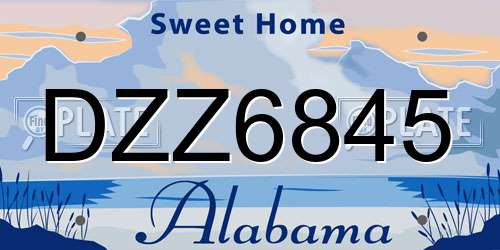 DZZ6845 Alabama License Plate