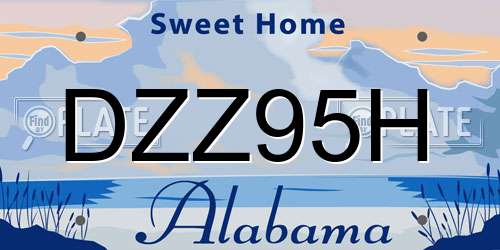 DZZ95H Alabama License Plate
