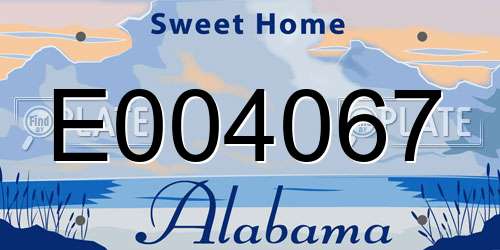 E004067 Alabama License Plate
