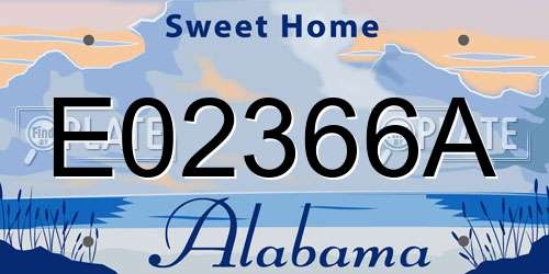 E02366A Alabama License Plate