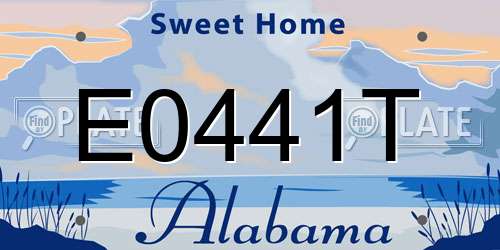 E0441T Alabama License Plate