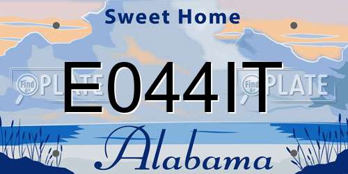 E044IT Alabama License Plate