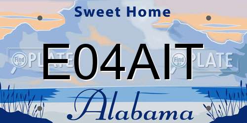 E04AIT Alabama License Plate