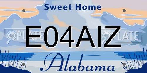 E04AIZ Alabama License Plate
