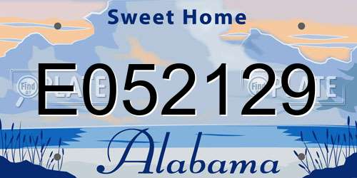 E052129 Alabama License Plate