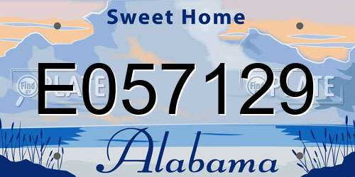 E057129 Alabama License Plate