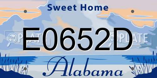 E0652D Alabama License Plate