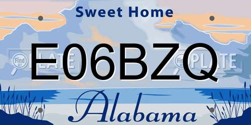 E06BZQ Alabama License Plate