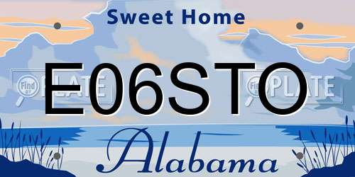 E06STO Alabama License Plate