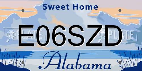 E06SZD Alabama License Plate