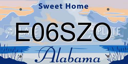 E06SZO Alabama License Plate