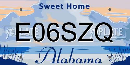 E06SZQ Alabama License Plate