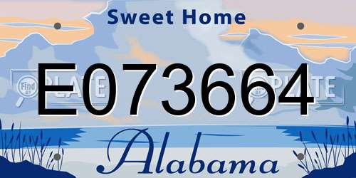 E073664 Alabama License Plate