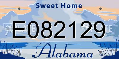 E082129 Alabama License Plate
