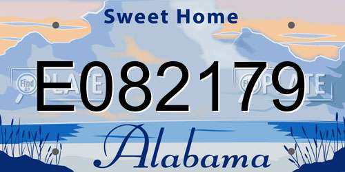 E082179 Alabama License Plate