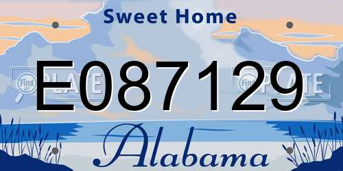 E087129 Alabama License Plate