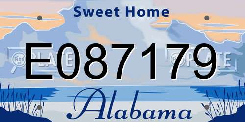 E087179 Alabama License Plate