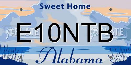 E10NTB Alabama License Plate