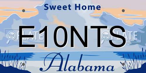 E10NTS Alabama License Plate