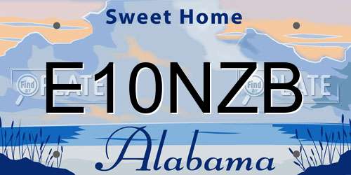 E10NZB Alabama License Plate