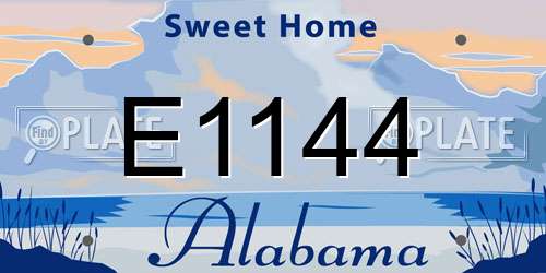 E1144 Alabama License Plate