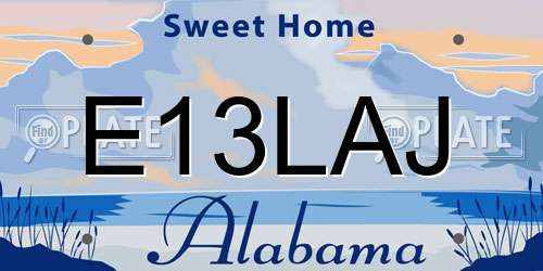 E13LAJ Alabama License Plate