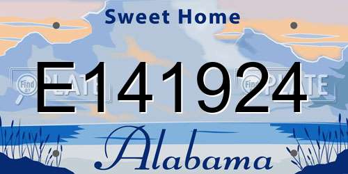 E141924 Alabama License Plate