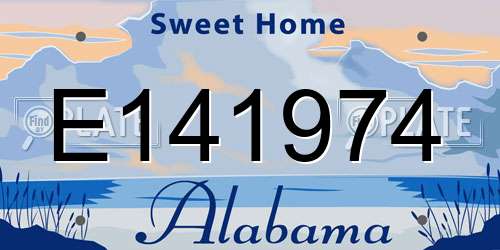 E141974 Alabama License Plate