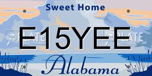 E15YEE Alabama License Plate