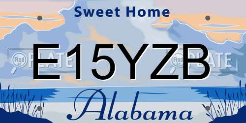E15YZB Alabama License Plate