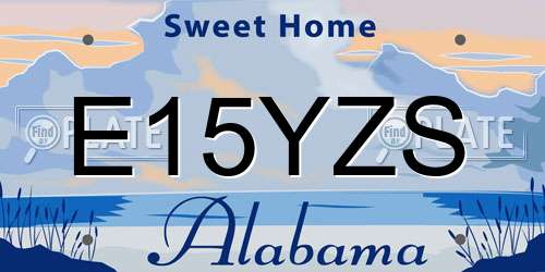 E15YZS Alabama License Plate