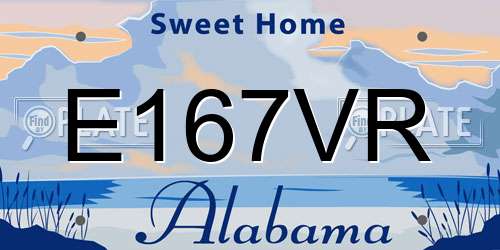 E167VR Alabama License Plate