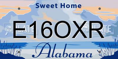 E16OXR Alabama License Plate