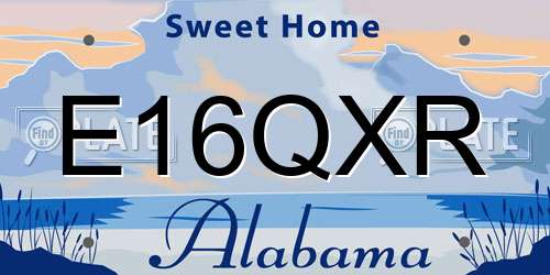 E16QXR Alabama License Plate