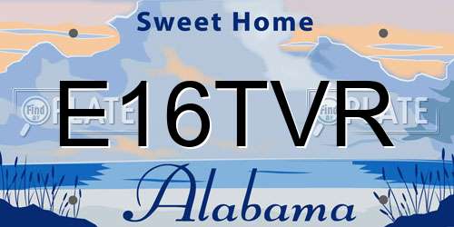 E16TVR Alabama License Plate