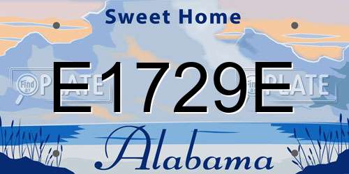 E1729E Alabama License Plate