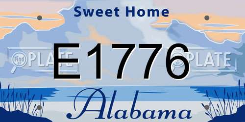 E1776 Alabama License Plate