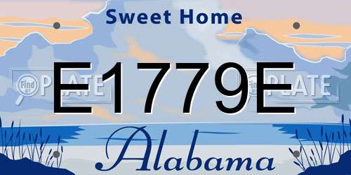 E1779E Alabama License Plate